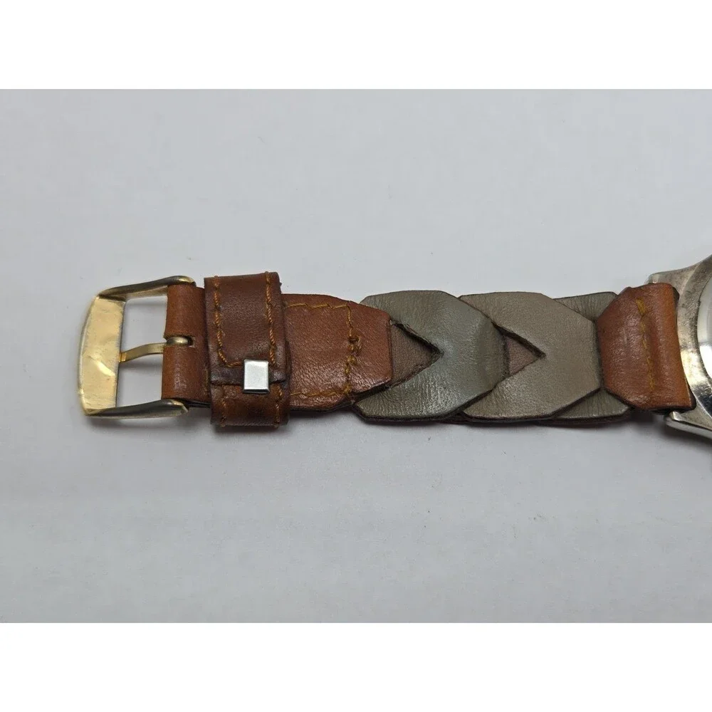 Vintage Wrangler LunaGlo Backlight Leather Watch New Battery Light Up Western